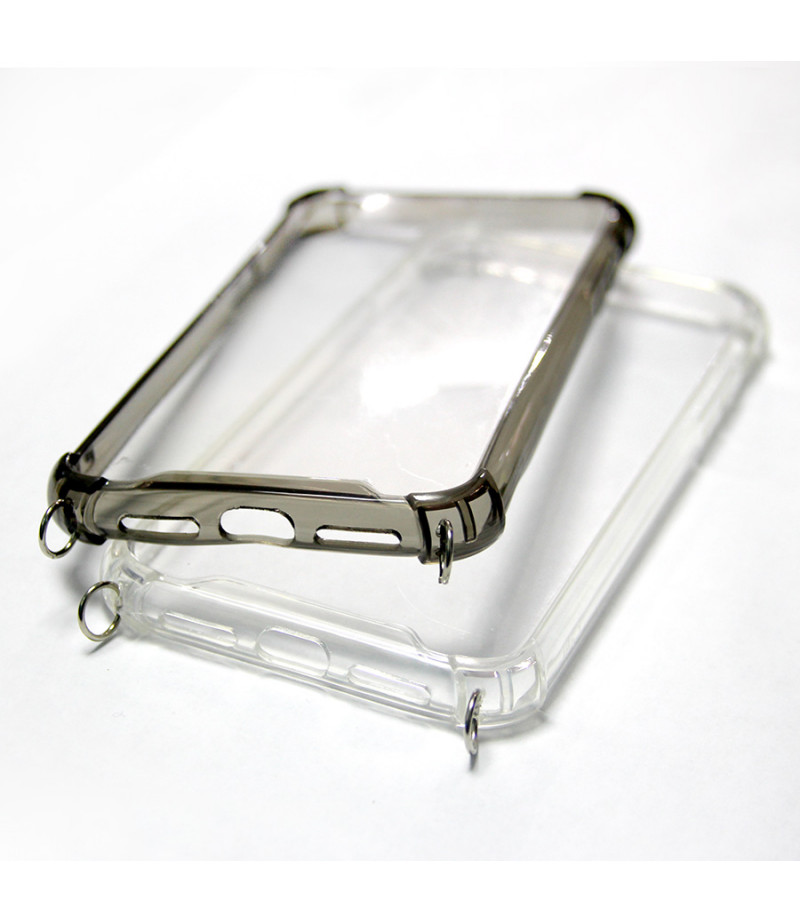 Vorpräparierte TPU+PC hart kristallklar Hülle mit Silber Ring für iPhone XS MAX, Art.:000004-1