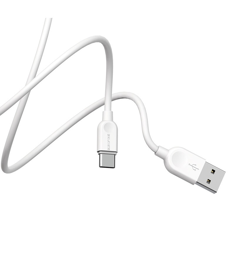 Borofone Kabel BX14 LinkJet - USB zu Typ C - 2,4A 2 Meter weiß