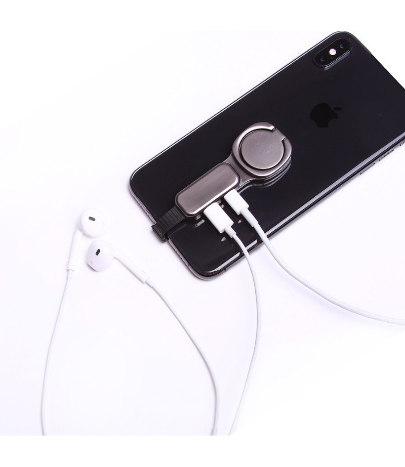 Dual Lightn. Audio Converter with Ring Holder, Art.:000485-2